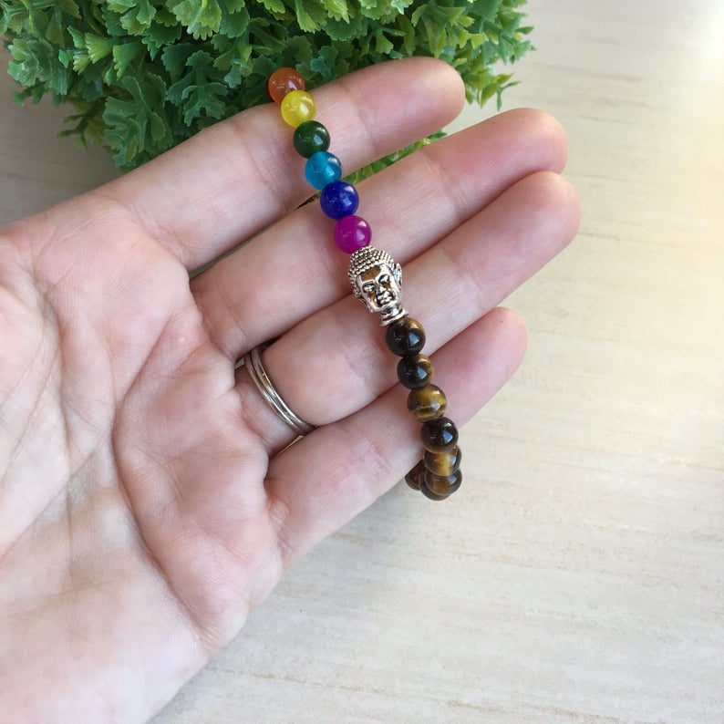 7 Chakra Tiger Eye Bracelet