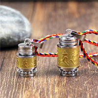 Thumbnail for Tibetan Stainless Steel Prayer Wheel Necklace
