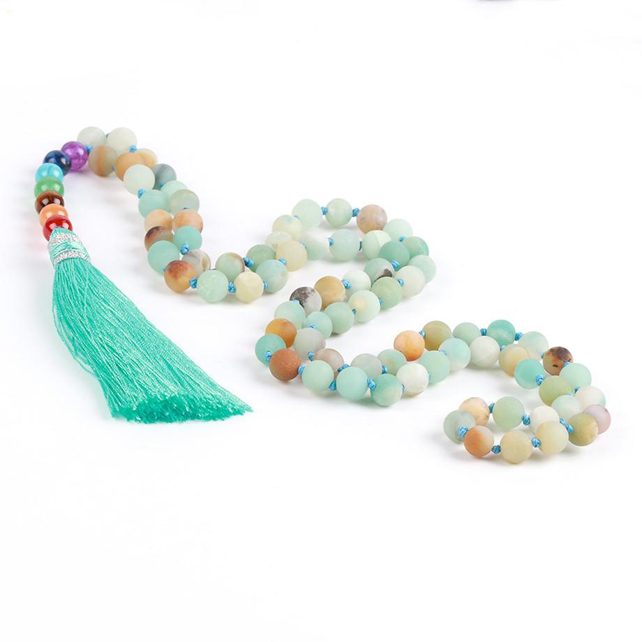 Natural 7 Chakra Tassel Mala Necklace