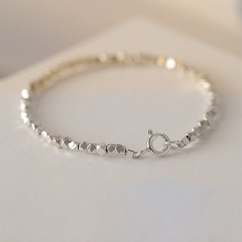 Irregular Silver Beads Bracelet