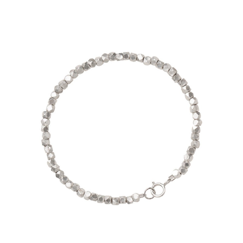 Irregular Silver Beads Bracelet