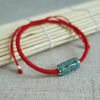 Thumbnail for Natural Burmese Jade,Sterling Silver & Red Rope PURIFYING Bracelet