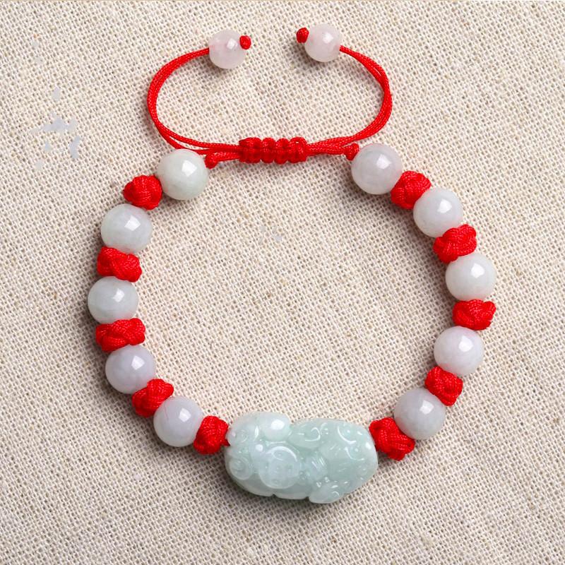 PI XIU Burmese JADE Red Rope WEALTH Bracelet