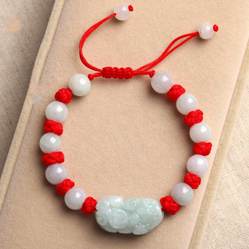 PI XIU Burmese JADE Red Rope WEALTH Bracelet