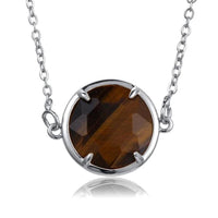 Thumbnail for Jade & Tiger's Eye Minimalist Lucky Charm Necklace