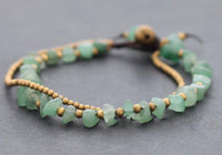 Thumbnail for Natural JADE & Thai Brass 'SERENITY & PURITY' Boho  Bracelet