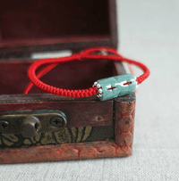 Thumbnail for Natural Burmese Jade,Sterling Silver & Red Rope PURIFYING Bracelet