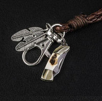 Thumbnail for Multifunction Edc Leather Survival Tool Necklace/ Bracelet