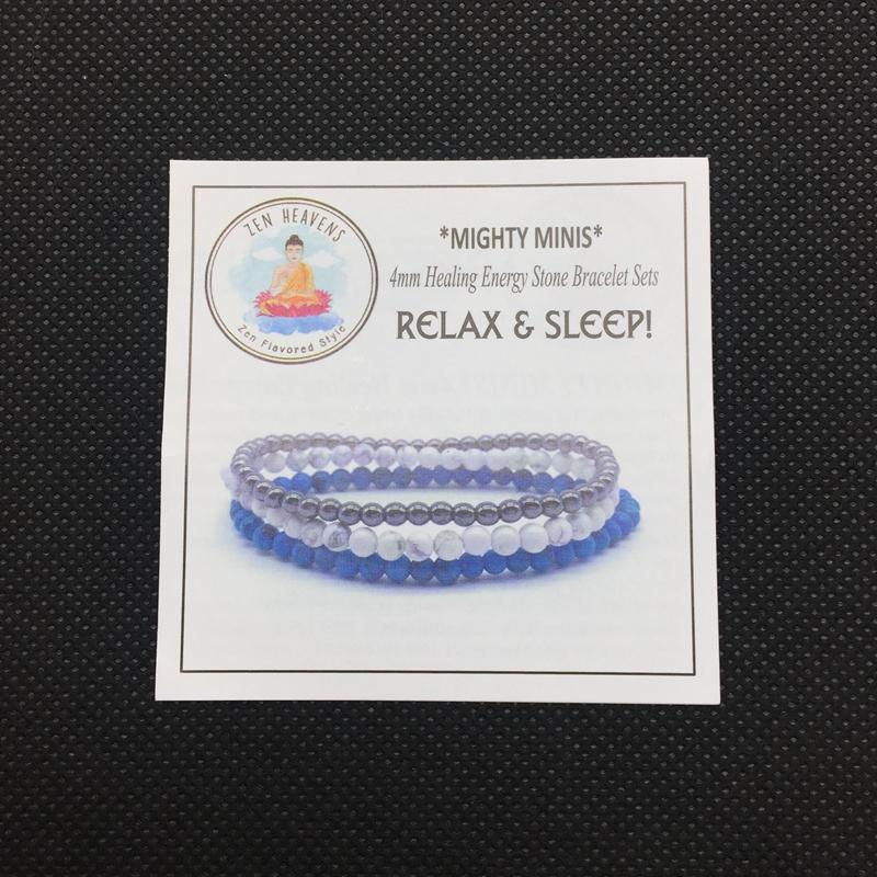 RELAX & SLEEP! -Hematite, Turquoise & Howlite- 3/pc  *MIGHTY MINIS* Healing Energy Stone Bracelets