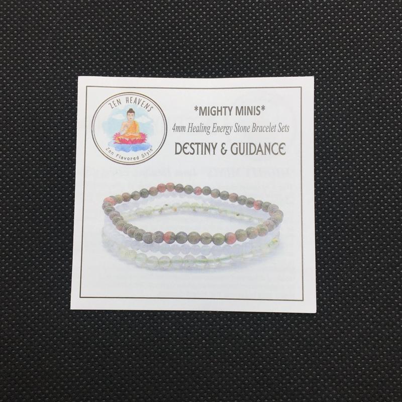 DESTINY & GUIDANCE -Unakite, Prehnite & Moonstone- 3/pc  *MIGHTY MINIS*  Healing Energy Stone Bracelets