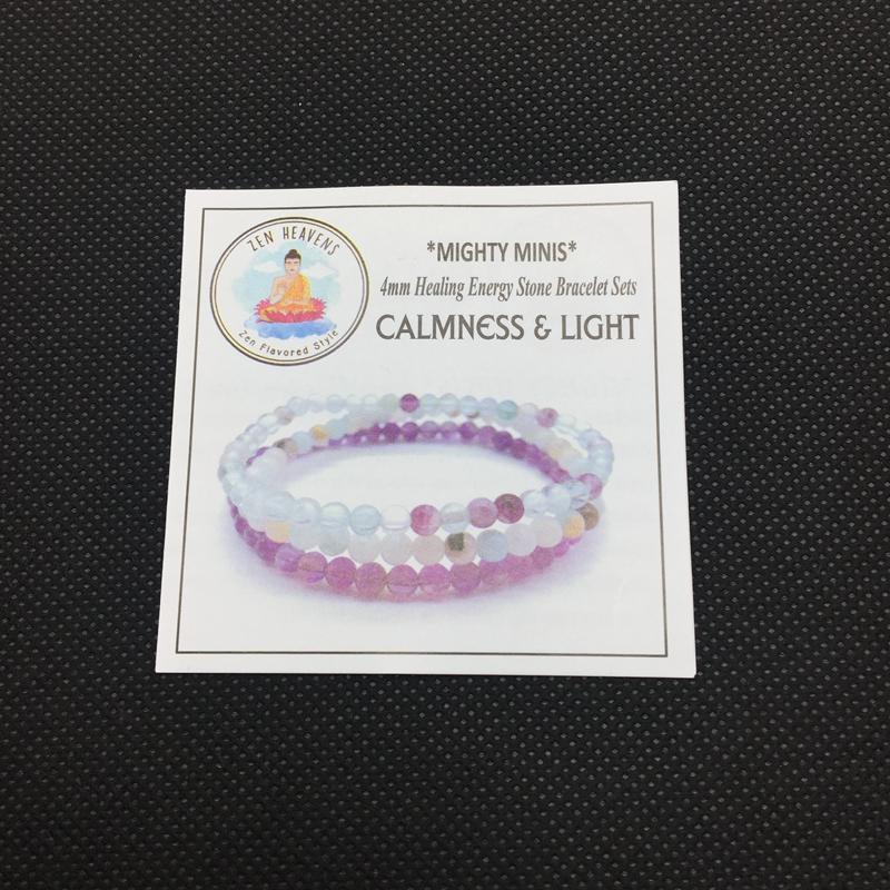 CALMNESS & LIGHT-Amethyst ,Amazonite & Fluorite- 3/pc  "MIGHTY MINIS " Healing Energy Stone Bracelets