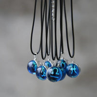 Thumbnail for 12 constellation Glass Pendant Necklace