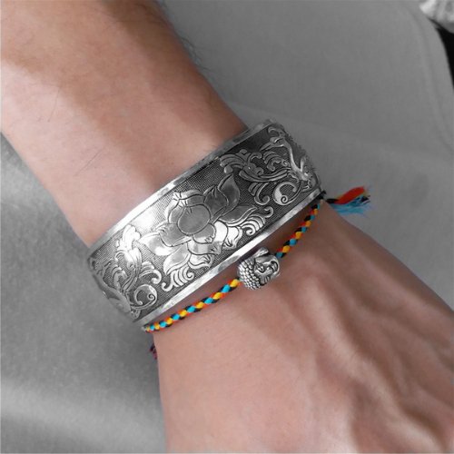 Lotus Mantra Amulet Bangle