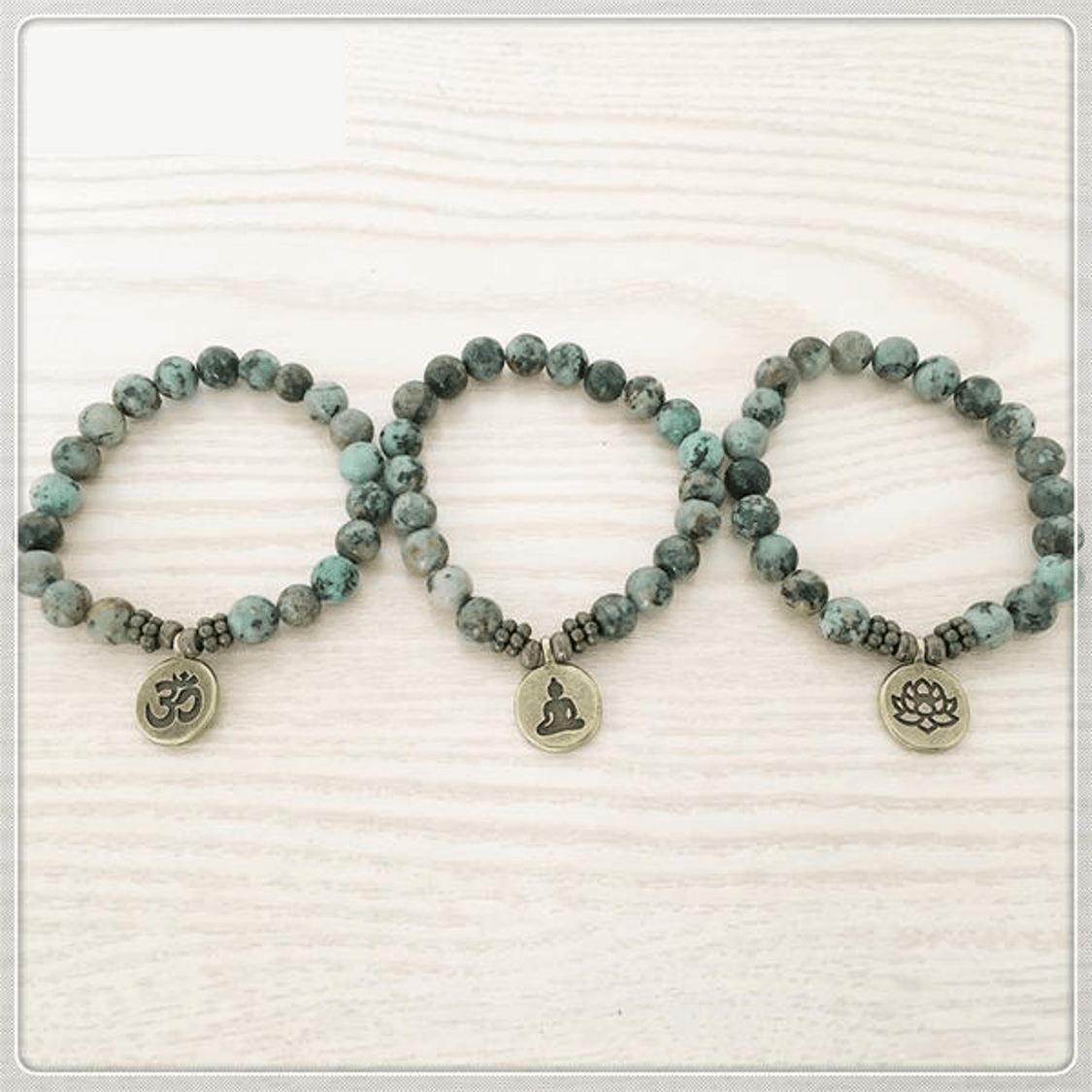 Natural African Turquoise Charm Bracelet