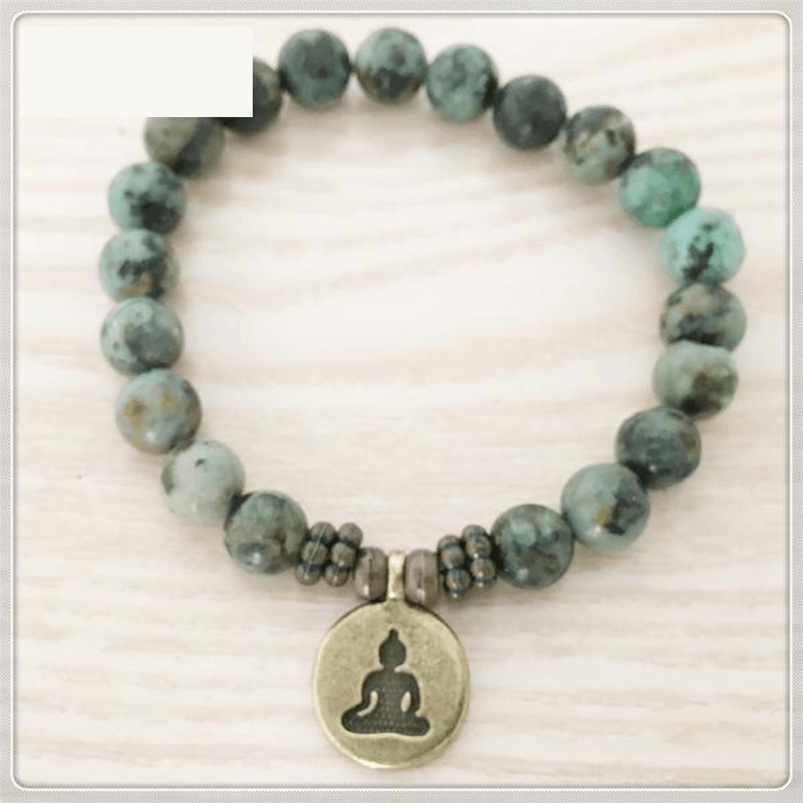 Natural African Turquoise Charm Bracelet