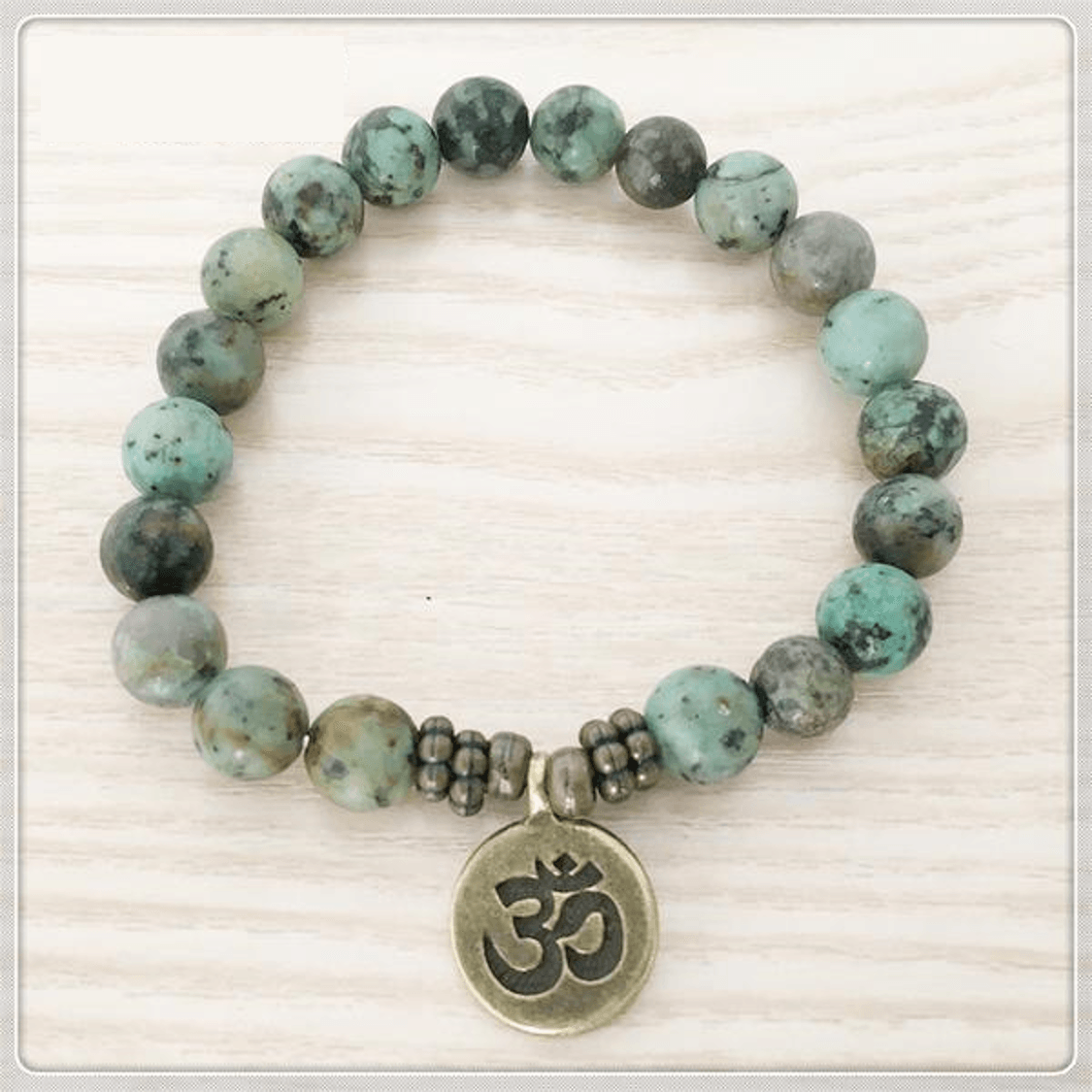 Natural African Turquoise Charm Bracelet