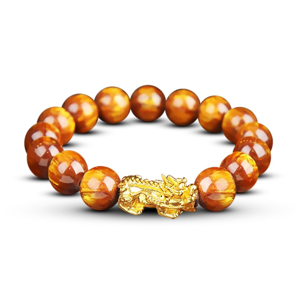 Lucky Golden Tiger's Eye Abundance Pixiu Bracelet