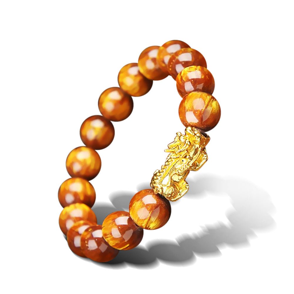 Lucky Golden Tiger's Eye Abundance Pixiu Bracelet