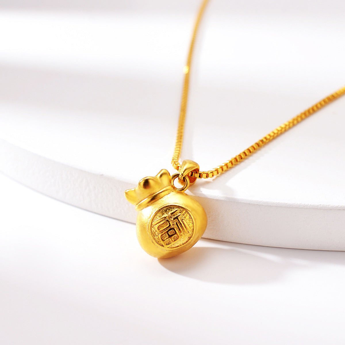 Lucky Money Bag Gold Necklace