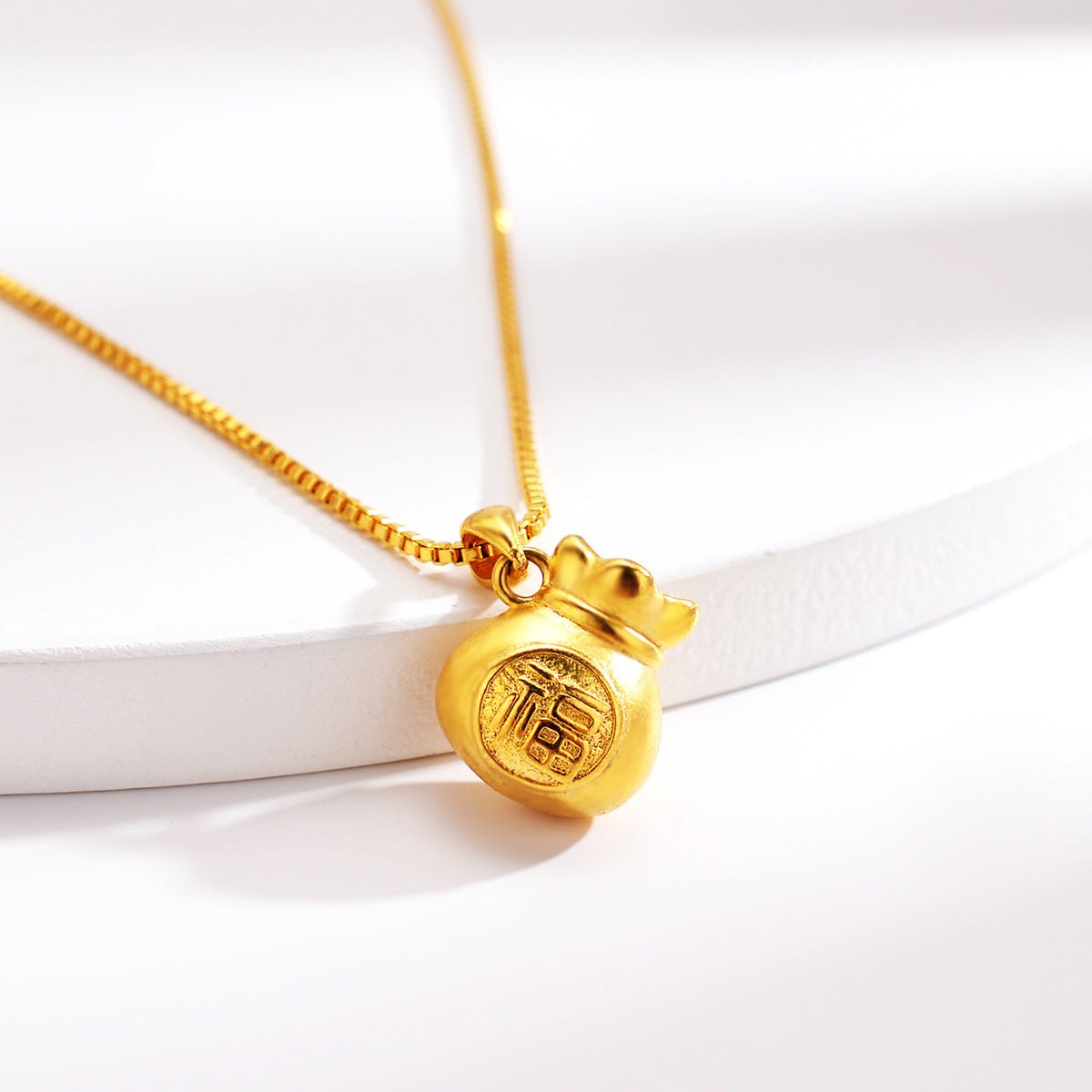 Lucky Money Bag Gold Necklace