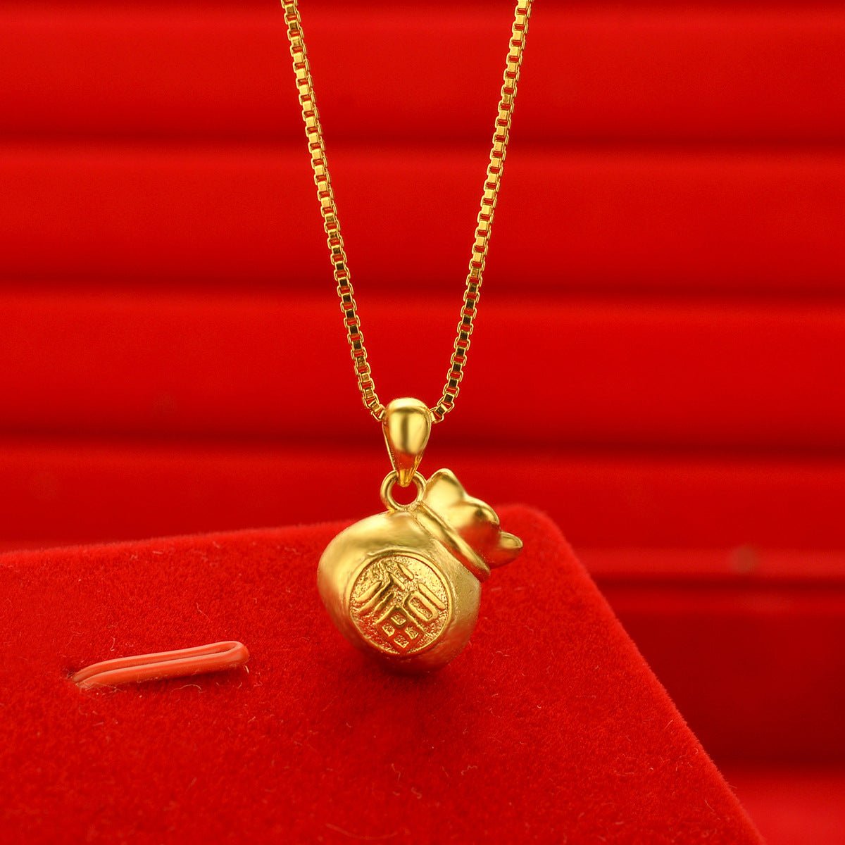 Lucky Money Bag Gold Necklace