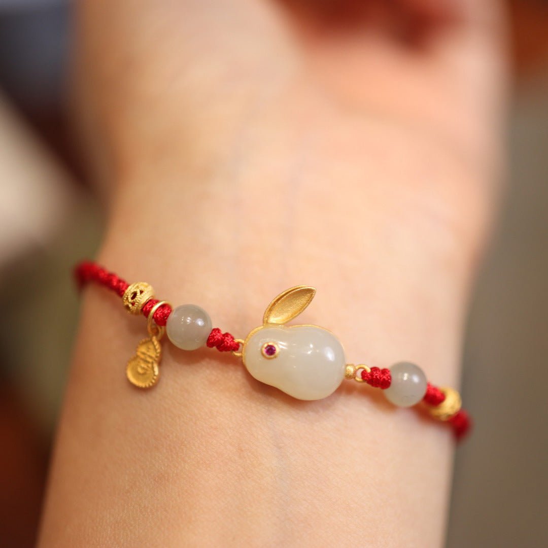 Lucky Red Rope Jade Rabbit Bracelet