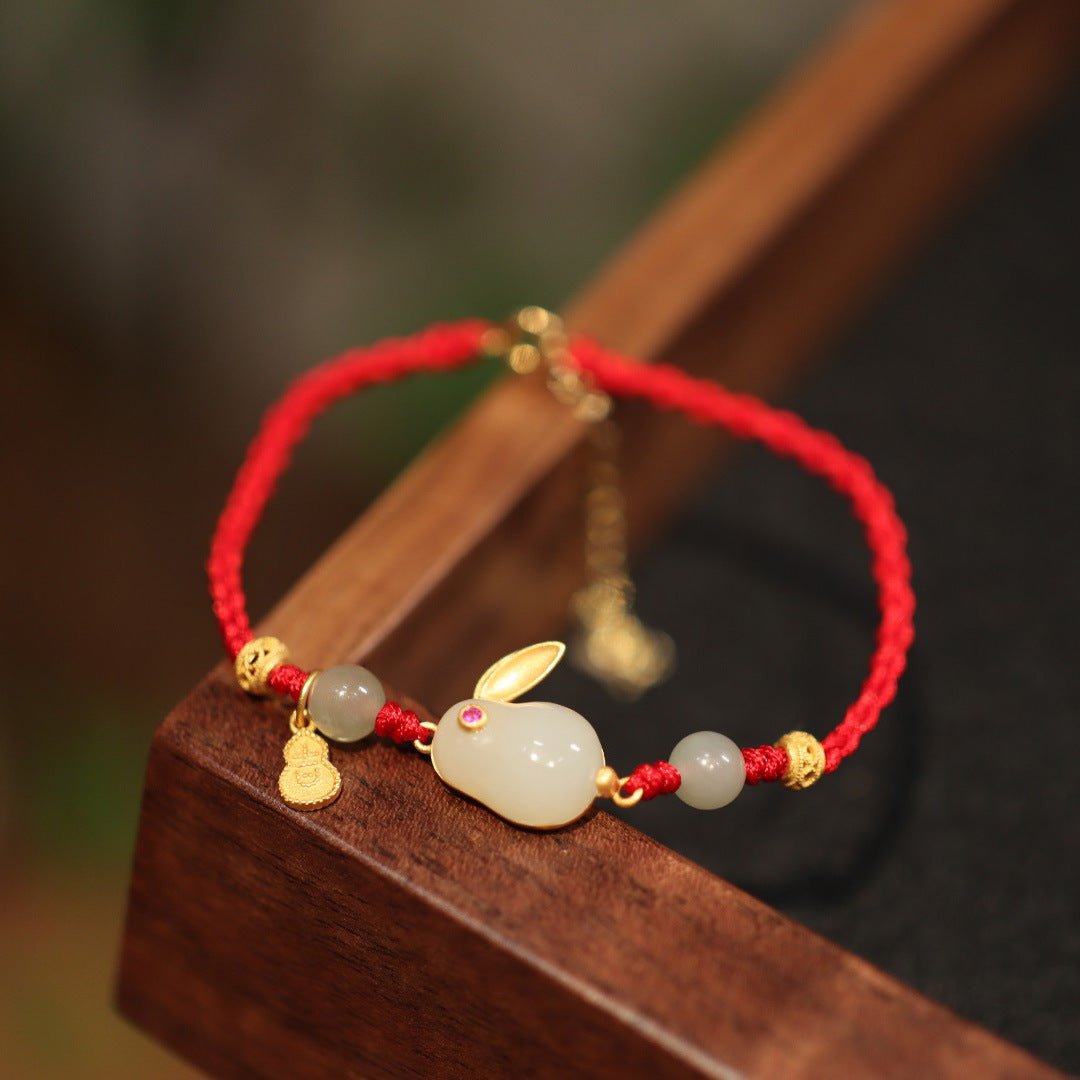 Lucky Red Rope Jade Rabbit Bracelet