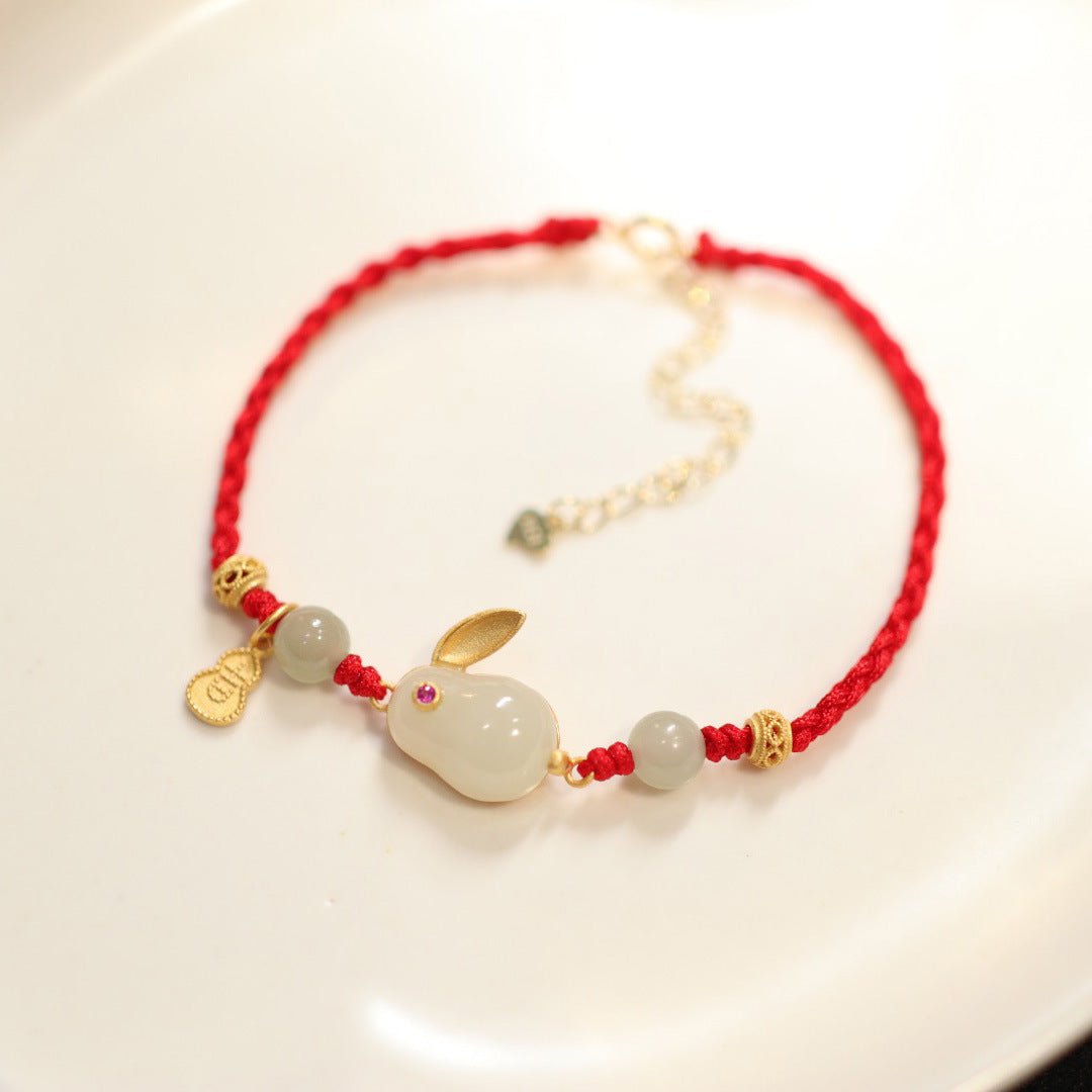 Lucky Red Rope Jade Rabbit Bracelet