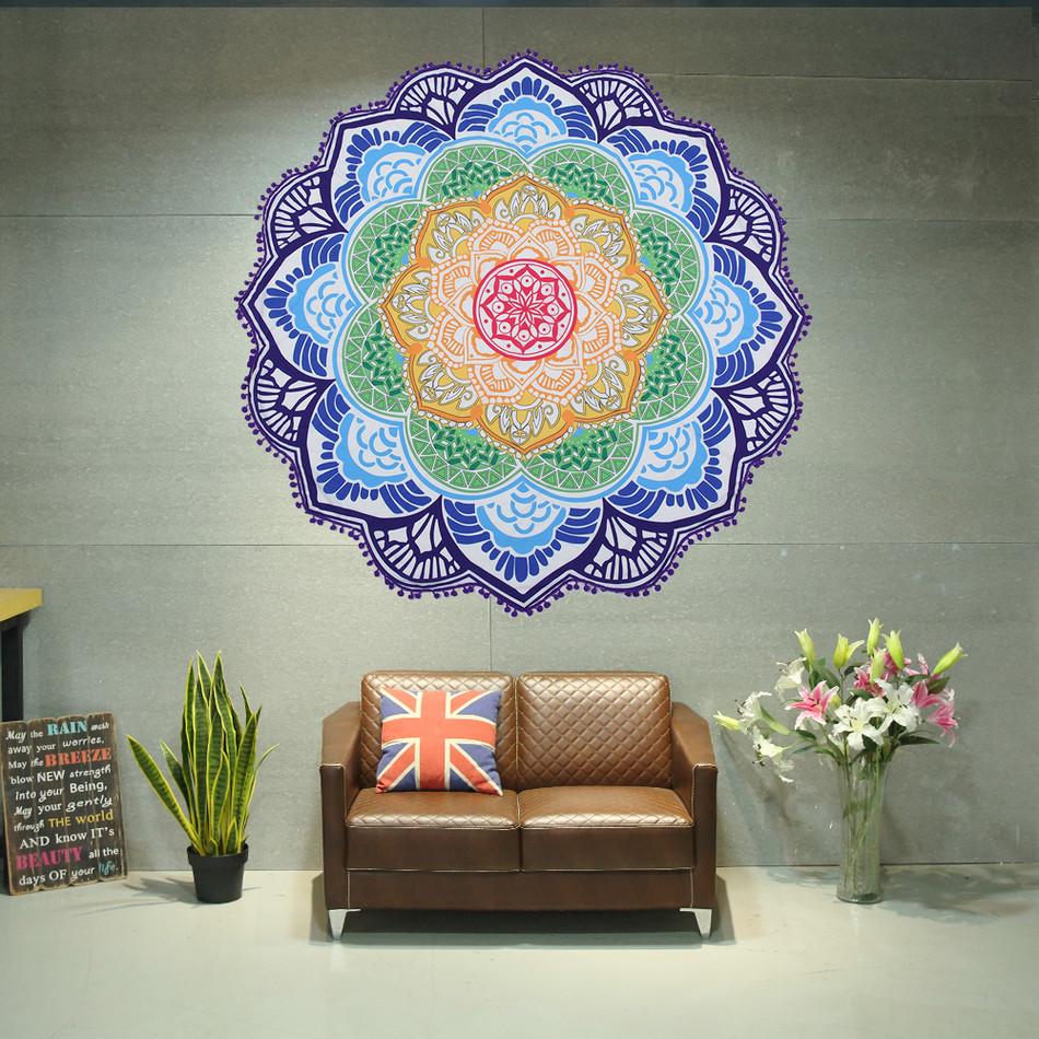 Lotus Design Mandala Tapestry-7 Glorious Color Blends