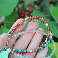 Thumbnail for Natural Agate PEACE & BALANCE -3 Strand Stone Blend Bracelet