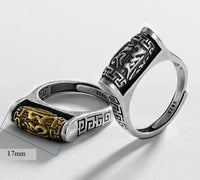 Thumbnail for Sterling Silver Tibetan 6 SYLLABLE MANTRA Spinning Prayer Wheel Ring