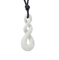 Thumbnail for New Zealand Maori Tribal Style Hand Carved Bone 'PIKORUA' ( Twists)  ETERNITY Necklace-9 styles