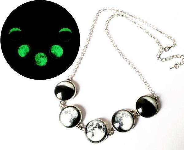 Luminous  Moon Phase Necklace or Bracelet