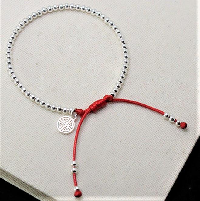 925 Sterling Silver Beads Lucky Red Rope with MONEY Charm