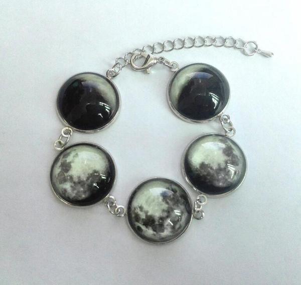 Luminous  Moon Phase Necklace or Bracelet