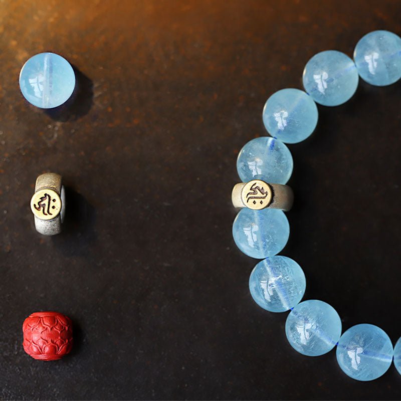 Natural Aquamarine Buddha Bracelet