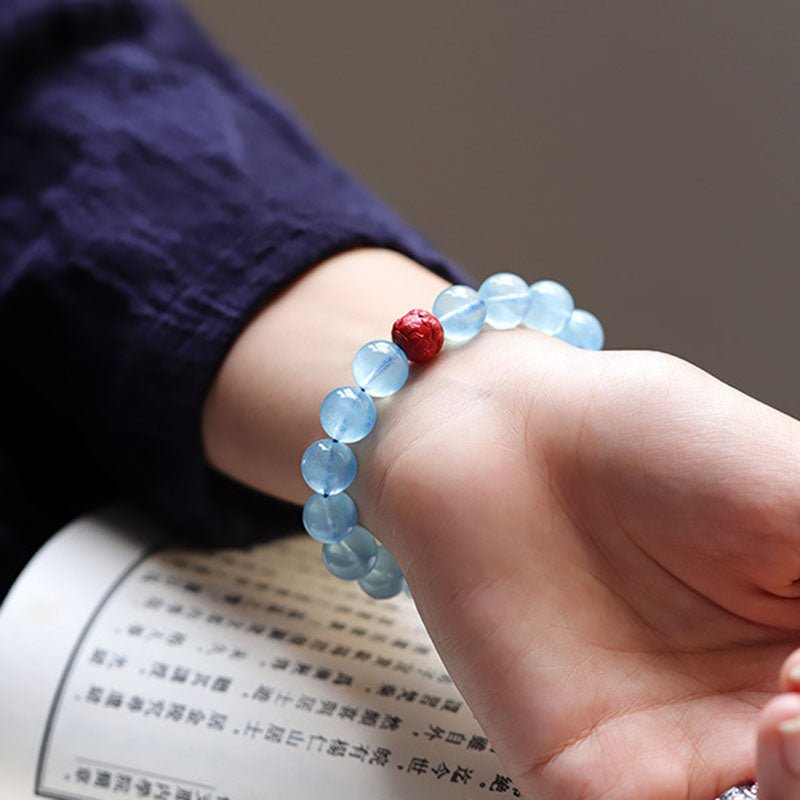 Natural Aquamarine Buddha Bracelet