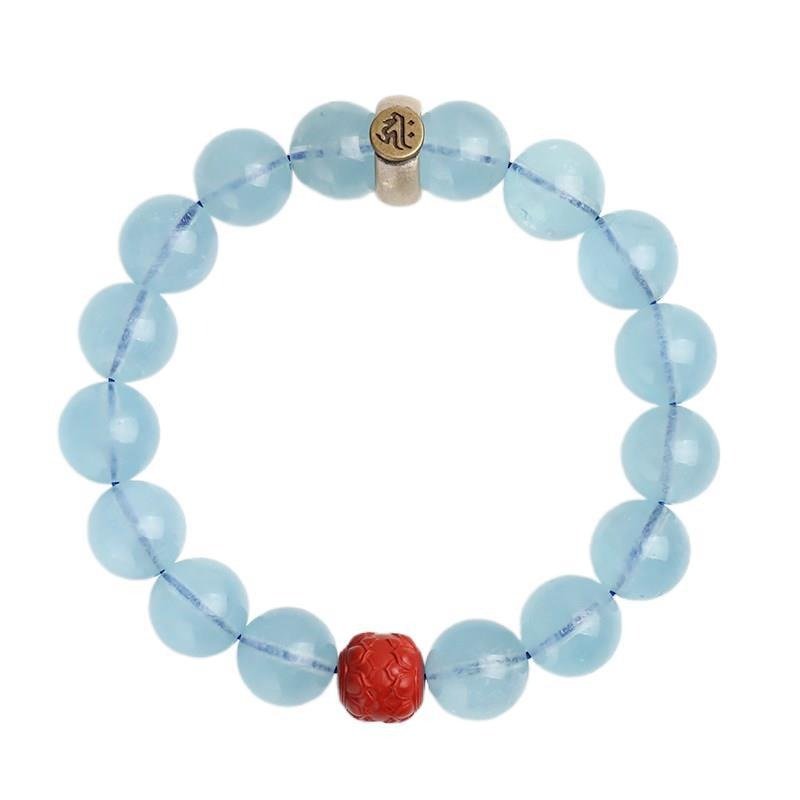 Natural Aquamarine Buddha Bracelet