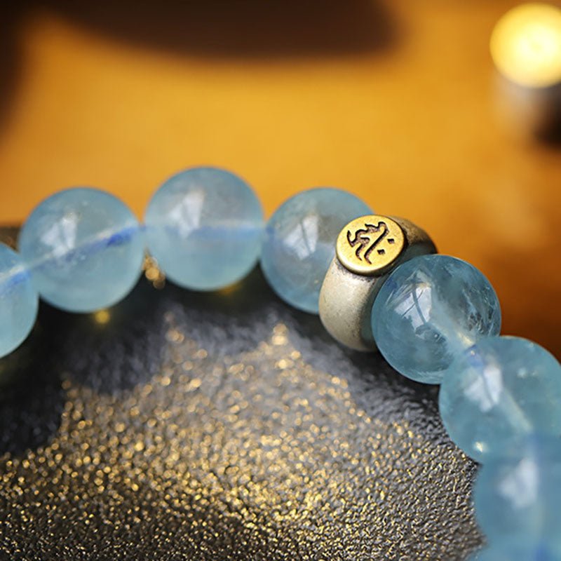 Natural Aquamarine Buddha Bracelet