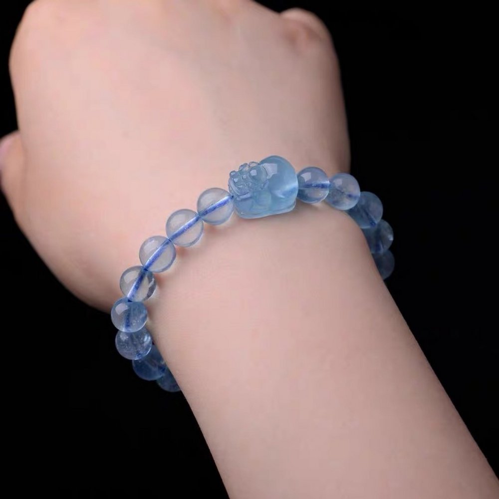 Natural Aquamarine Fortune Pixiu Bracelet