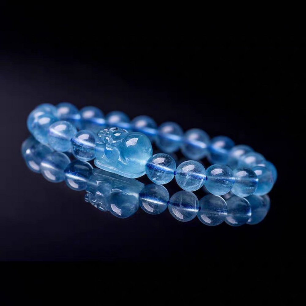 Natural Aquamarine Fortune Pixiu Bracelet