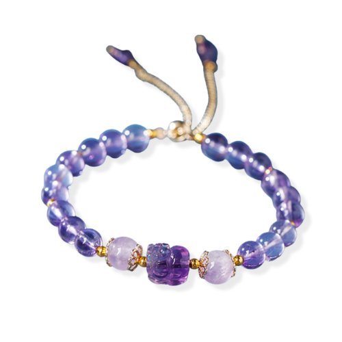 Natural Crystals Lucky Pixiu Charm Bracelet