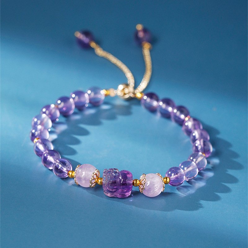 Natural Crystals Lucky Pixiu Charm Bracelet