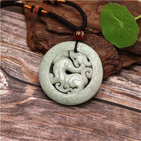 Thumbnail for Natural Jade Dragon Hollow Necklace