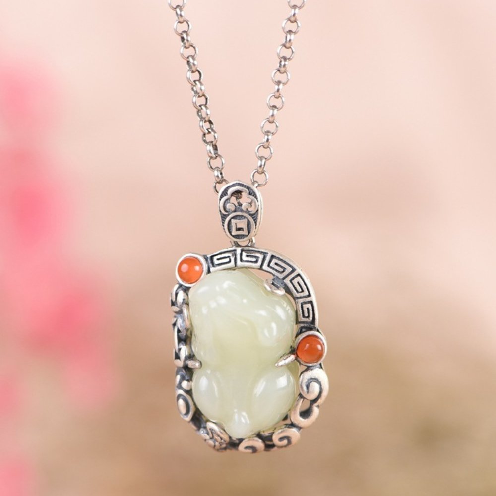 Natural Jade Pi Yao Prosperity Necklace