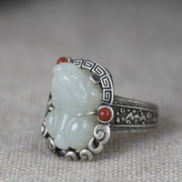 Thumbnail for Natural Jade Pi Yao Prosperity Ring