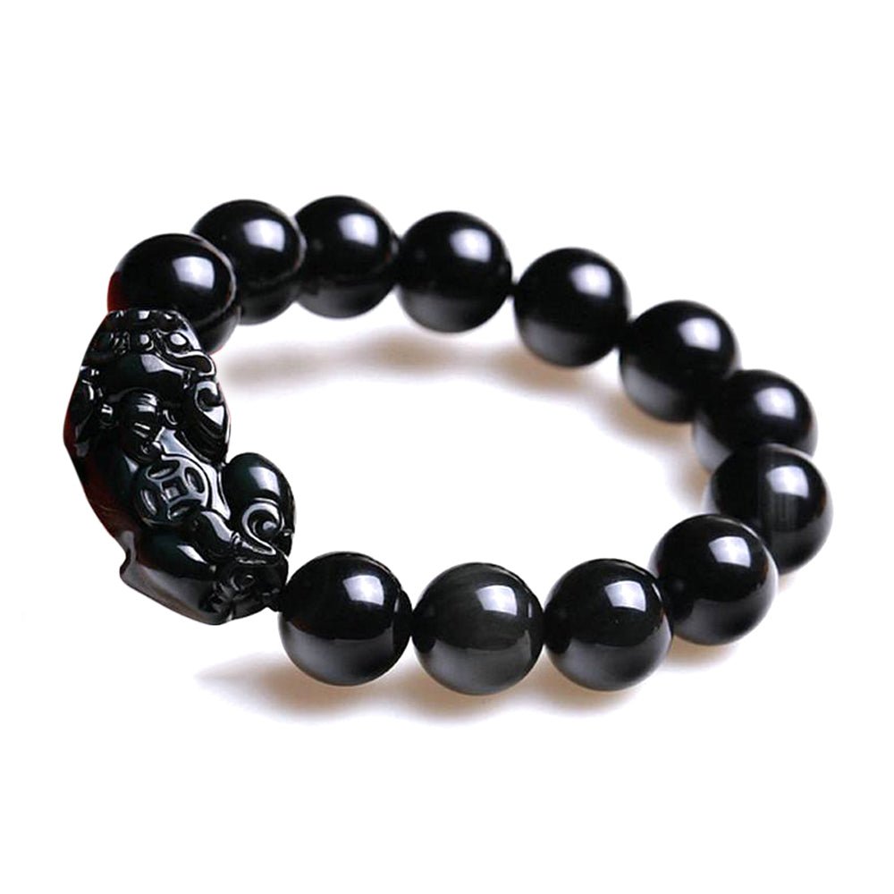 Natural Obsidian Wealth & Protection Pixiu Bracelet