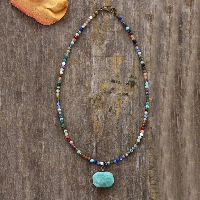 Natural Stone Amazonite Necklace