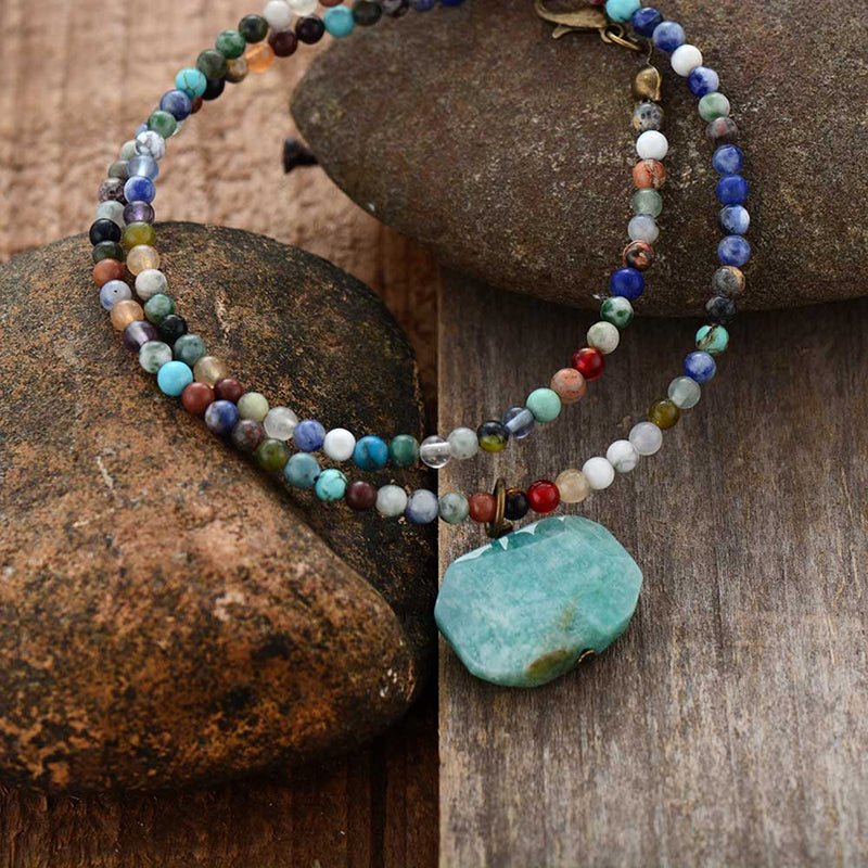 Natural Stone Amazonite Necklace