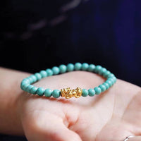 Thumbnail for Natural Turquoise Feng Shui Pixiu Bracelet